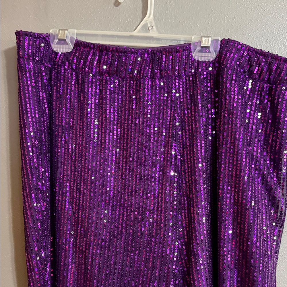 Purple Sequin Pants - image 2